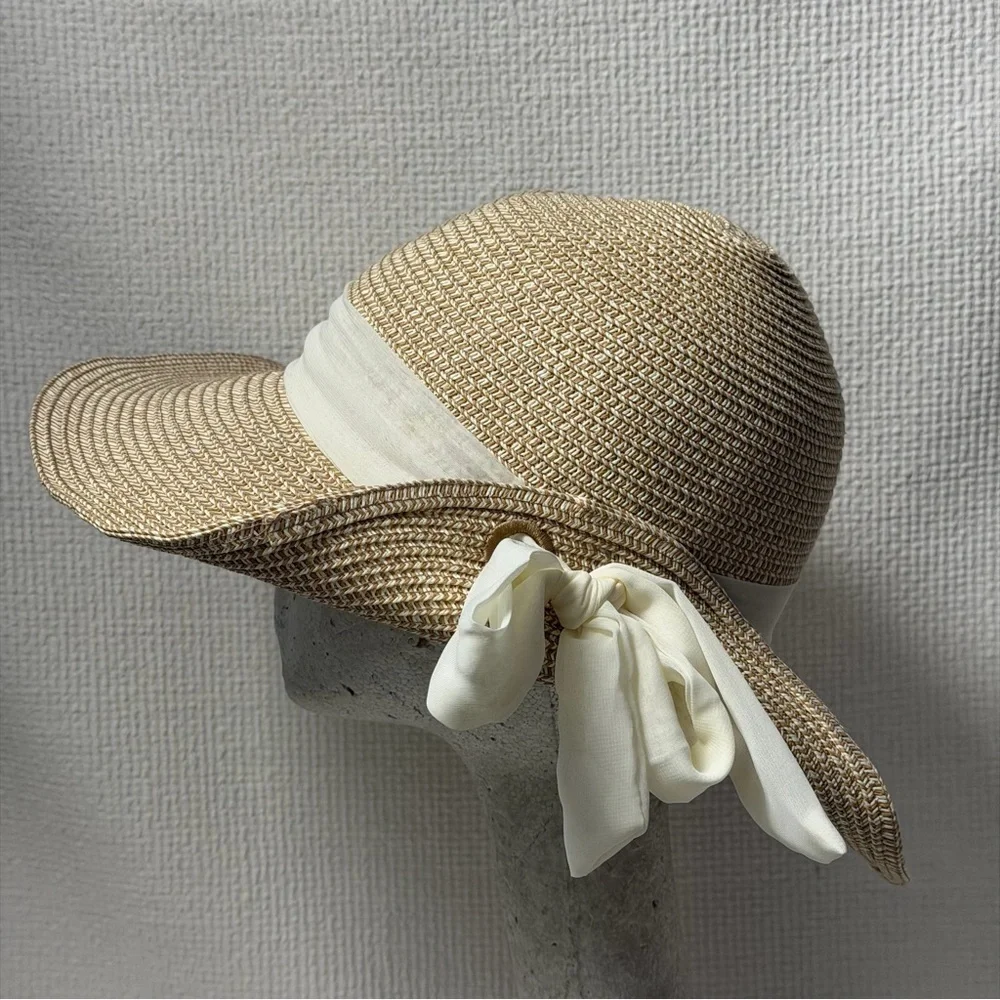 Women's Nine West Multi Straw Flip Up Floppy Hat